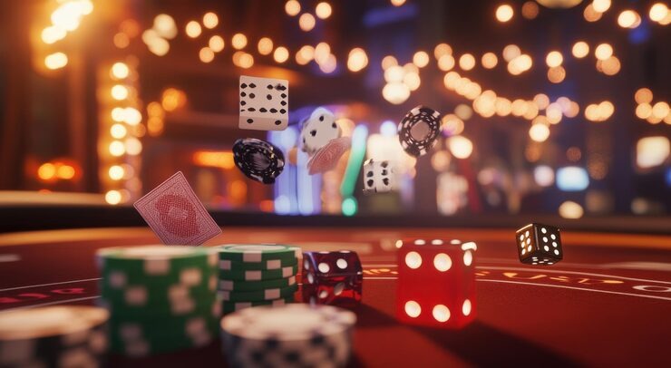 rajaasia88 dealer at live blackjack table with cards and chips visible